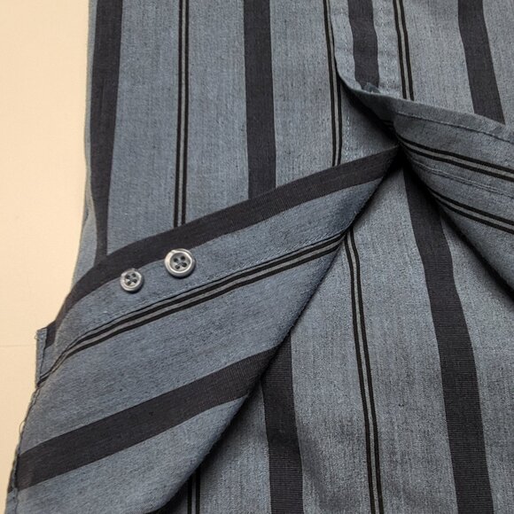 Vintage Puritan Mens Shirt Button Up 2XLT Short Sleeve Striped Blue - Picture 7 of 14